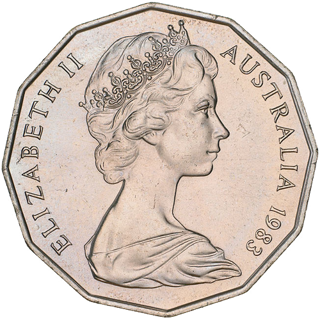 1983 Australia Fifty Cents - Coat of Arms alternate face