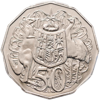 1986 Australia Fifty Cents - Coat of Arms (Mint Sets Only)