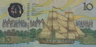 Australia 1988 $10 Bicentennial Polymer Note alternate face