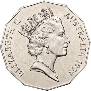 1997 Australia Fifty Cents - Coat of Arms alternate face