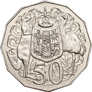 1997 Australia Fifty Cents - Coat of Arms