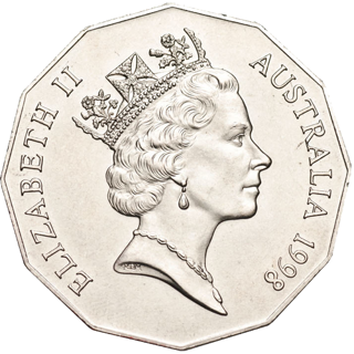 1998 Australia Fifty Cents - Bass and Flinders alternate face