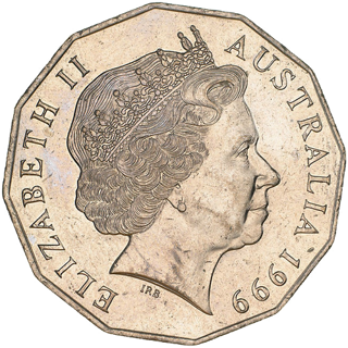 1999 Australia Fifty Cents - Coat of Arms alternate face