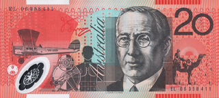 Australia 1994 $20 Polymer Note alternate face