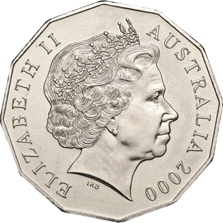 2000 Australia Fifty Cents - Millennium alternate face