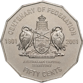 2001 Australia Fifty Cents - Centenary of Federation - Australian Capital Territory