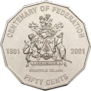 2001 Australia Fifty Cents - Centenary of Federation - Norfolk Island