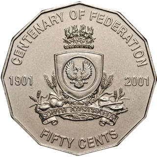 2001 Australia Fifty Cents - Centenary of Federation - South Australia