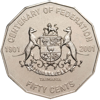 2001 Australia Fifty Cents - Centenary of Federation - Tasmania