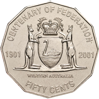 2001 Australia Fifty Cents - Centenary of Federation - Western Australia