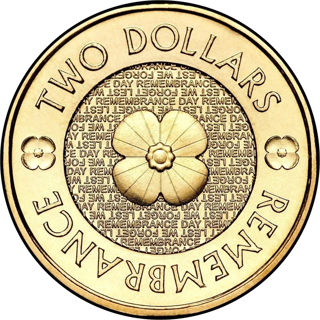2012 $2 Remembrance Day Gold Poppy