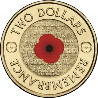 2012 $2 Remembrance Day Red Poppy
