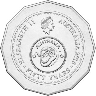 2016 Australia Fifty Cents - Changeover alternate face