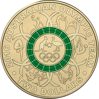 2016 $2 Australian Olympic Team Green Ring