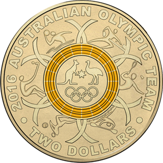 2016 $2 Australian Olympic Team Yellow Ring