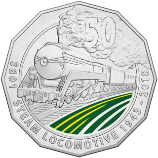 2018 Australia Fifty Cents - A Legend of Steam - 3801