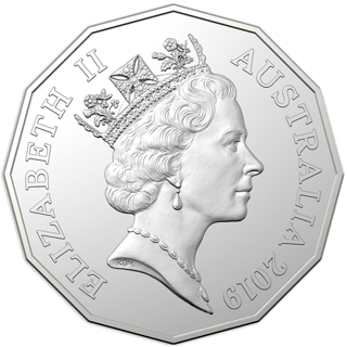 2019 Australia Fifty Cents - Third Portrait alternate face
