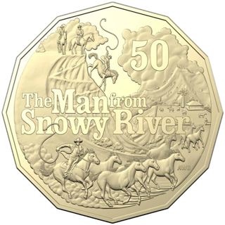 2020 Australia Fifty Cents - Banjo Paterson - The Man from Snowy River