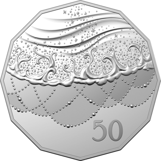 2021 Australia Fifty Cents - Christmas Decoration - Sun and Surf