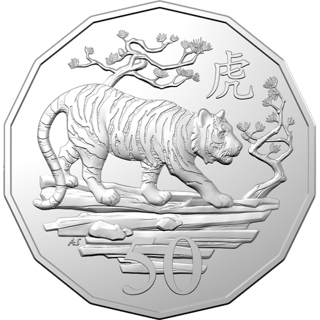 2022 Australia Fifty Cents - Year of the Tiger