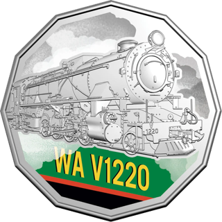 2025 Australia Fifty Cents - Steam Giants - Western Australian Government Railways V Class V1220